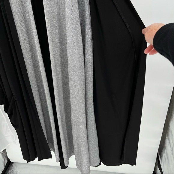 IC By Connie K Womens Jacket Cardigan Size XL Flowy Lagenlook Layered Knit Black - Picture 8 of 13